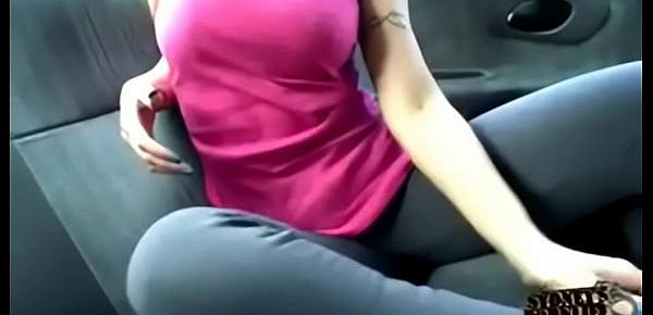  DJperfect booty white girl fucks in car